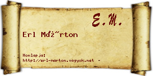 Erl Márton névjegykártya