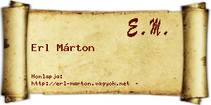 Erl Márton névjegykártya
