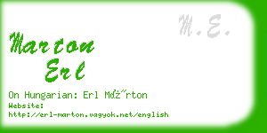 marton erl business card